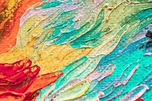 Colorful abstract oil painting art background. Texture of canvas and oil. photo