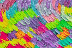 Colorful abstract oil painting art background. Texture of canvas and oil. photo