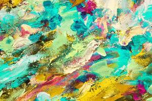 Colorful abstract oil painting art background. Texture of canvas and oil. photo