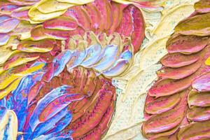 Colorful abstract oil painting art background. Texture of canvas and oil. photo