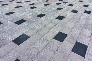 The texture of a tiled pavement with perspective. photo