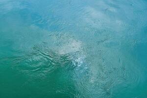 The texture of the waves of turquoise color of fast-flowing water in the river. photo