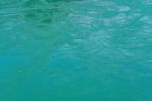 The texture of the waves of turquoise color of fast-flowing water in the river. photo