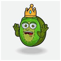 Kiwi Fruit Mascot Character Cartoon With Shocked expression. vector