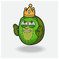 kiwi Fruta mascota personaje dibujos animados con contento expresión. vector