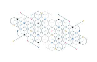 resumen geométrico cajas modelo punto línea conexión antecedentes. moderno tecnología con cuadrado malla. geométrico en blanco antecedentes vector