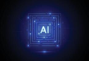 Artificial intelligence chipset on circuit board in futuristic concept technology artwork for web, banner, card, cover vector