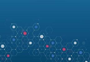 resumen hexagonal molecular estructuras en tecnología antecedentes y Ciencias estilo. médico diseño vector