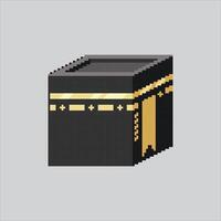 Pixel art illustration Kabah. Pixelated Kaabah building. Arabian Kabaah Mecca pixelated for the pixel art game and icon for website and game. old school retro. vector