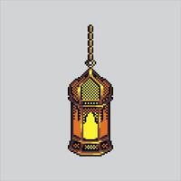 Pixel art illustration Lantern. Pixelated Arabic Lantern. Arabian Lantern Decoration pixelated for the pixel art game and icon for website and game. old school retro. vector