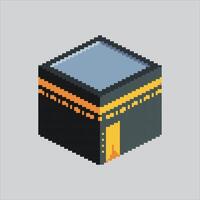 Pixel art illustration Kabah. Pixelated Kaabah building. Arabian Kabaah Mecca pixelated for the pixel art game and icon for website and game. old school retro. vector