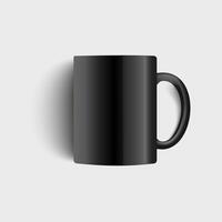 Black color cup coffee top view vector