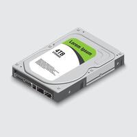 Isometric hard disk on color gray background vector