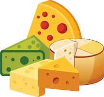 Cheese and slice on white background vector