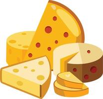 Cheese and slice on white background vector