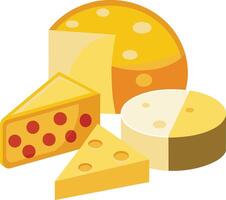 Cheese and slice on white background vector