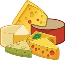 Cheese and slice on white background vector