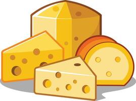 Cheese and slice on white background vector