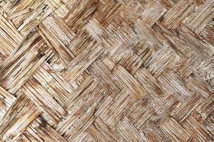 The texture of the frame of an oriental building made of woven bamboo. Abstract background. photo