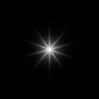 Glare star on black. Light flashes. transparent elements with glow effect vector