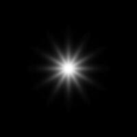 Glare star on black. Light flashes. transparent elements with glow effect vector