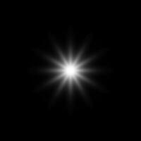 Glare star on black. Light flashes. transparent elements with glow effect vector