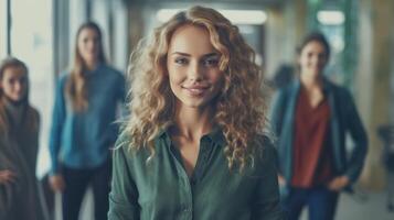 A cluster of women standing in close proximity, side by side photo