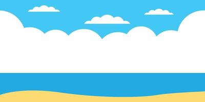 hermosa verano paisaje - azul cielo y azul mar. ilustración aislado ilustración vector