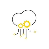 nube api icono. software integración ilustración signo. solicitud símbolo. vector