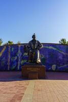 Samarkand, Uzbekistan - September 27, 2023 Monument of Ulugbek - an outstanding astronomer, mathematician and poet. photo