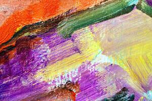 Colorful abstract oil painting art background. Texture of canvas and oil. photo