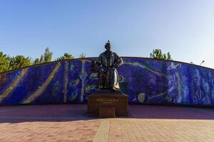 Samarkand, Uzbekistan - September 27, 2023 Monument of Ulugbek - an outstanding astronomer, mathematician and poet. photo