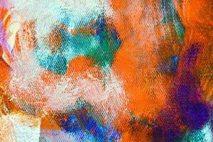 Colorful abstract oil painting art background. Texture of canvas and oil. photo