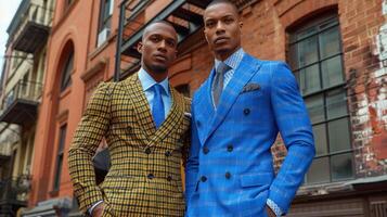 Two men standing side by side in a casual pose photo