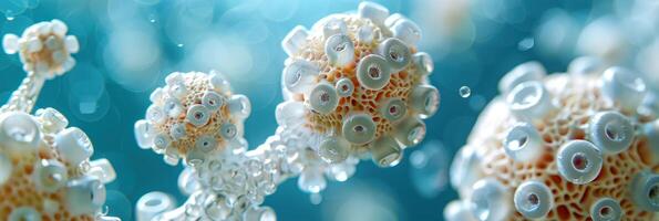 Sea urchins floating together in the ocean photo