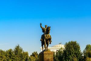 Tashkent, Uzbekistan - October 16, 2023 Monument Amir Timur or Tamerlane on a sunny day. photo