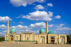 Uzbekistan, Tashkent - October 4, 2023 Hazrati Imam complex on a sunny day with a cloudy sky. photo