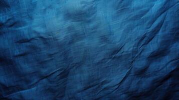 Textured Indigo Blue Fabric Background with Vintage Appeal. photo