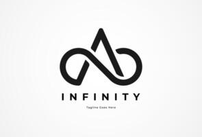 inicial un infinito logo, minimalista letra un con infinito icono combinación, usable para marca y empresa logotipos, ilustración vector