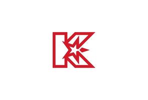 letra k estrella logo diseño , letra k con estrella combinación, ilustración vector