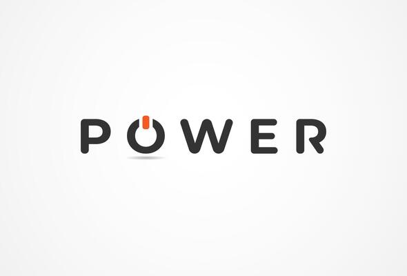 Power Button logo, letter O and power button combination, Flat style Logo Design Template, illustration