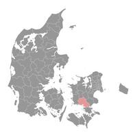 inquieto municipio mapa, administrativo división de Dinamarca. ilustración. vector