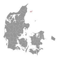 Laeso map, administrative division of Denmark. illustration. vector