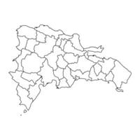 dominicano república mapa con administrativo divisiones ilustración. vector