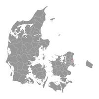 Lyngby Taarbaek Municipality map, administrative division of Denmark. illustration. vector
