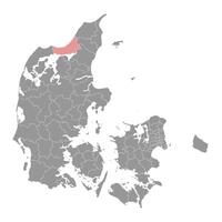 Jammerbugt Municipality map, administrative division of Denmark. illustration. vector