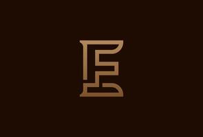 inicial ef o fe logo, monograma logo diseño combinación de letras mi y F en oro color, usable para marca y negocio logotipos, plano diseño logo modelo elemento, ilustración vector