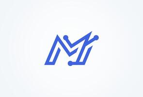 Letter M Technology Logo, letter M with tech style logo design inspiration, Flat Logo Design, illustration vector