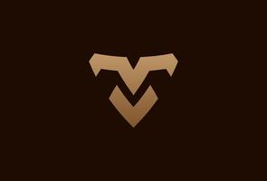 initial MV or VM logo, monogram logo design combination of letters M and V in gold color, usable for brand and business logos, flat design logo template element, illustration vector