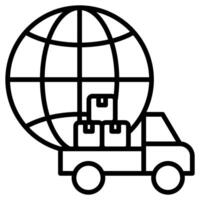 Global Supply Chain icon line illustration vector